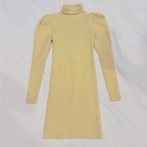 ZARA yellow long sleeve sweater dress - bloggers favorite